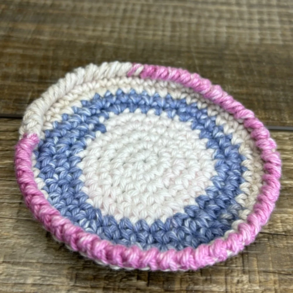 5 Coasters and 2 Round Scrubbies Set‎ Handcrafted Crochet by Seller Cotton